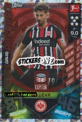 Sticker David Abraham - German Fussball Bundesliga 2019-2020. Match Attax Extra - Topps