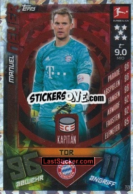 Sticker Manuel Neuer - German Fussball Bundesliga 2019-2020. Match Attax Extra - Topps