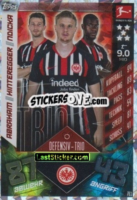Sticker David Abraham / Martin Hinteregger / Evan Ndicka - German Fussball Bundesliga 2019-2020. Match Attax Extra n. 763 - Topps
