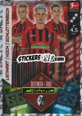 Sticker Philipp Lienhart / robin Koch / nico Schlotterbeck - German Fussball Bundesliga 2019-2020. Match Attax Extra n. 764 - Topps