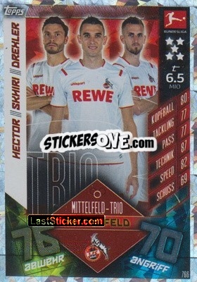 Sticker Jonas Hector / ellyes Skhiri / dominick Drexler - German Fussball Bundesliga 2019-2020. Match Attax Extra n. 766 - Topps