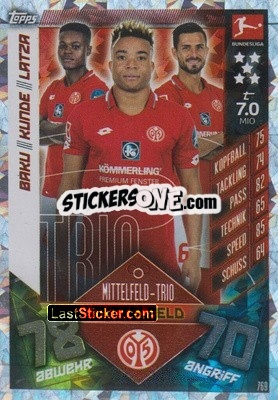 Sticker Ridle Baku / Pierre Kunde / Danny Latza - German Fussball Bundesliga 2019-2020. Match Attax Extra n. 769 - Topps
