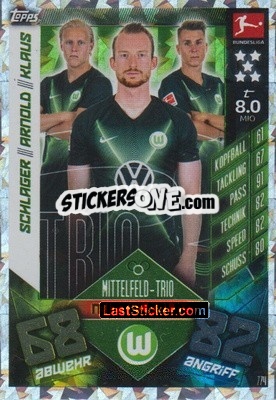 Sticker Xaver Schlager / maximilian Arnold / felix Klaus - German Fussball Bundesliga 2019-2020. Match Attax Extra - Topps