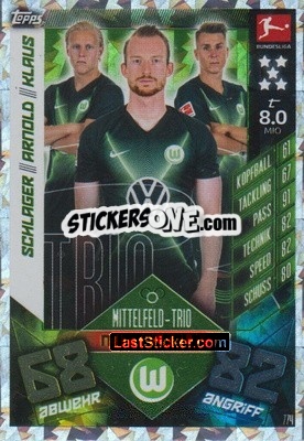Sticker Xaver Schlager / maximilian Arnold / felix Klaus - German Fussball Bundesliga 2019-2020. Match Attax Extra n. 774 - Topps
