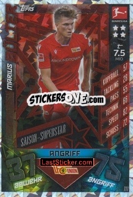 Figurina Marius Bülter - German Fussball Bundesliga 2019-2020. Match Attax Extra - Topps