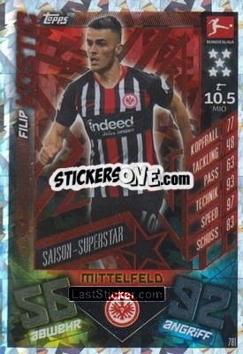 Sticker Filip Kostic - German Fussball Bundesliga 2019-2020. Match Attax Extra n. 781 - Topps