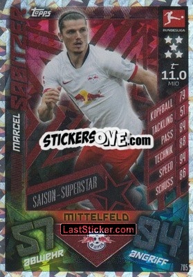 Sticker Marcel Sabitzer - German Fussball Bundesliga 2019-2020. Match Attax Extra n. 785 - Topps
