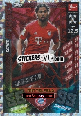 Sticker Serge Gnabry - German Fussball Bundesliga 2019-2020. Match Attax Extra n. 789 - Topps