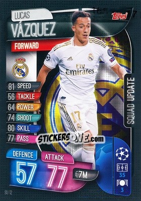 Sticker Lucas Vazquez - UEFA Champions League 2019-2020. Match Attax Extra. Germany - Topps