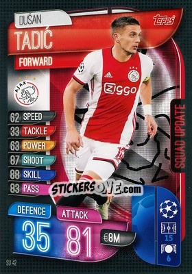 Sticker Dusan Tadic - UEFA Champions League 2019-2020. Match Attax Extra. Germany - Topps