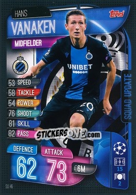 Sticker Hans Vanaken - UEFA Champions League 2019-2020. Match Attax Extra. Germany n. SU46 - Topps
