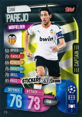 Sticker Dani Parejo - UEFA Champions League 2019-2020. Match Attax Extra. Germany n. C8 - Topps
