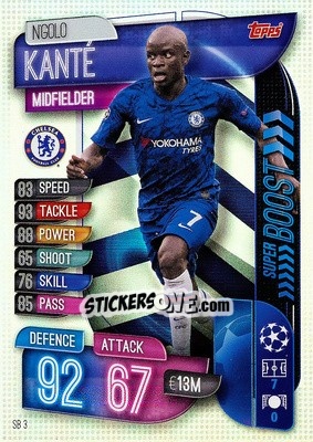 Sticker N'Golo Kanté - UEFA Champions League 2019-2020. Match Attax Extra. Germany - Topps