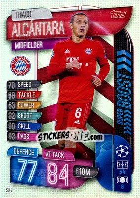 Sticker Thiago Alcántara - UEFA Champions League 2019-2020. Match Attax Extra. Germany n. SB9 - Topps