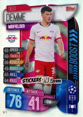 Sticker Diego Demme - UEFA Champions League 2019-2020. Match Attax Extra. Germany n. SB11 - Topps