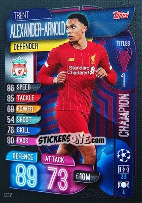 Sticker Trent Alexander-Arnold - UEFA Champions League 2019-2020. Match Attax Extra. Germany n. CC2 - Topps