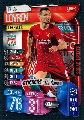 Sticker Dejan Lovren - UEFA Champions League 2019-2020. Match Attax Extra. Spain/Portugal n. SU2 - Topps