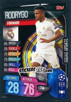 Sticker Rodrygo - UEFA Champions League 2019-2020. Match Attax Extra. Spain/Portugal n. SU14 - Topps