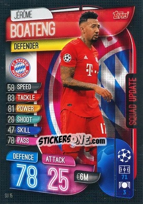 Sticker Jérôme Boateng - UEFA Champions League 2019-2020. Match Attax Extra. Spain/Portugal n. SU15 - Topps
