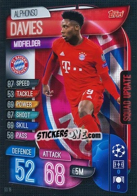 Sticker Alphonso Davies - UEFA Champions League 2019-2020. Match Attax Extra. Spain/Portugal n. SU16 - Topps