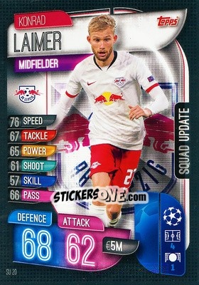 Sticker Konrad Laimer - UEFA Champions League 2019-2020. Match Attax Extra. Spain/Portugal n. SU20 - Topps