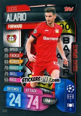 Sticker Lucas Alario - UEFA Champions League 2019-2020. Match Attax Extra. Spain/Portugal n. SU23 - Topps