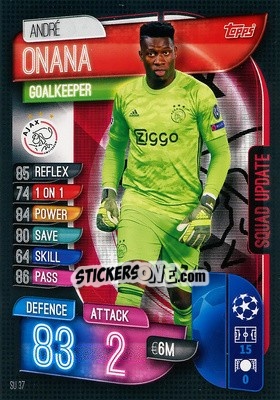 Sticker Andre Onana - UEFA Champions League 2019-2020. Match Attax Extra. Spain/Portugal n. SU37 - Topps