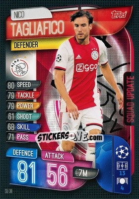 Sticker Nicolás Tagliafico - UEFA Champions League 2019-2020. Match Attax Extra. Spain/Portugal - Topps