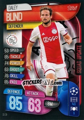 Sticker Daley Blind - UEFA Champions League 2019-2020. Match Attax Extra. Spain/Portugal n. SU39 - Topps
