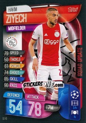 Sticker Hakim Ziyech - UEFA Champions League 2019-2020. Match Attax Extra. Spain/Portugal n. SU40 - Topps