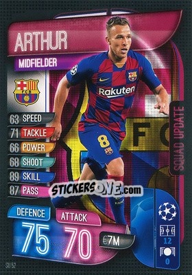 Sticker Arthur - UEFA Champions League 2019-2020. Match Attax Extra. Spain/Portugal n. SU52 - Topps