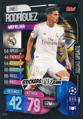Sticker James Rodriguez - UEFA Champions League 2019-2020. Match Attax Extra. Spain/Portugal n. SU54 - Topps
