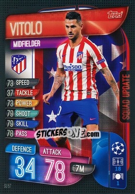 Sticker Vitolo - UEFA Champions League 2019-2020. Match Attax Extra. Spain/Portugal - Topps