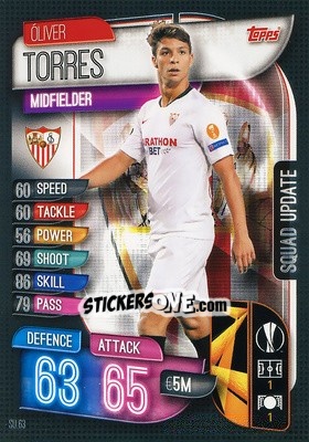Sticker Oliver Torres - UEFA Champions League 2019-2020. Match Attax Extra. Spain/Portugal n. SU63 - Topps