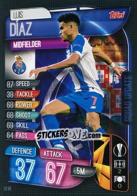 Sticker Luis Diaz - UEFA Champions League 2019-2020. Match Attax Extra. Spain/Portugal n. SU66 - Topps