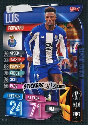 Sticker Ze Luis - UEFA Champions League 2019-2020. Match Attax Extra. Spain/Portugal - Topps