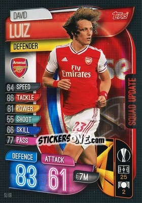 Sticker David Luiz - UEFA Champions League 2019-2020. Match Attax Extra. Spain/Portugal n. SU68 - Topps