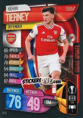 Sticker Kieran Tierney - UEFA Champions League 2019-2020. Match Attax Extra. Spain/Portugal n. SU69 - Topps