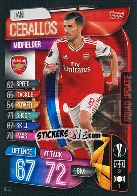 Sticker Dani Ceballos - UEFA Champions League 2019-2020. Match Attax Extra. Spain/Portugal n. SU70 - Topps