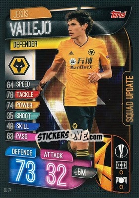 Sticker Jesus Vallejo - UEFA Champions League 2019-2020. Match Attax Extra. Spain/Portugal n. SU74 - Topps
