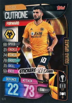 Cromo Patrick Cutrone - UEFA Champions League 2019-2020. Match Attax Extra. Spain/Portugal - Topps