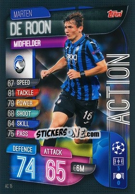 Sticker Marten de Roon - UEFA Champions League 2019-2020. Match Attax Extra. Spain/Portugal n. AC15 - Topps