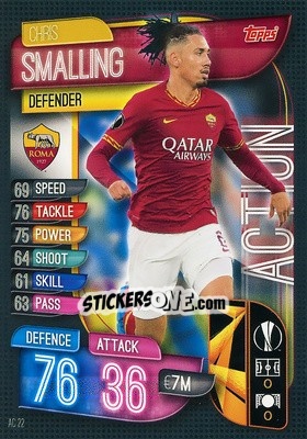 Sticker Chris Smalling - UEFA Champions League 2019-2020. Match Attax Extra. Spain/Portugal n. AC22 - Topps