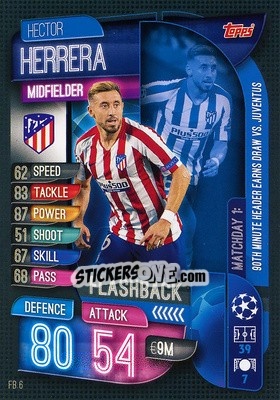 Sticker Hector Herrera - UEFA Champions League 2019-2020. Match Attax Extra. Spain/Portugal n. FB6 - Topps
