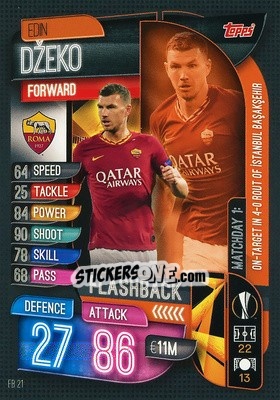 Sticker Edin Džeko - UEFA Champions League 2019-2020. Match Attax Extra. Spain/Portugal n. FB21 - Topps