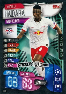 Sticker Amadou Haidara - UEFA Champions League 2019-2020. Match Attax Extra. Spain/Portugal n. RS11 - Topps