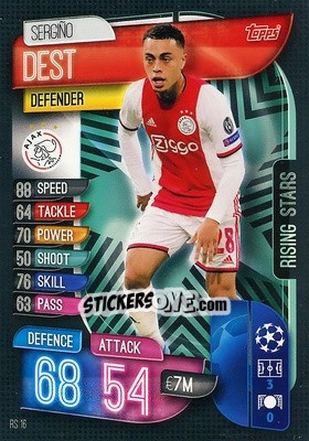 Sticker Sergiño Dest - UEFA Champions League 2019-2020. Match Attax Extra. Spain/Portugal n. RS16 - Topps