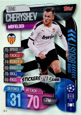 Sticker Denis Cheryshev - UEFA Champions League 2019-2020. Match Attax Extra. Spain/Portugal n. SB8 - Topps