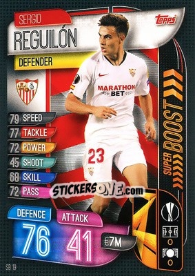 Sticker Sergio Reguilón - UEFA Champions League 2019-2020. Match Attax Extra. Spain/Portugal n. SB19 - Topps
