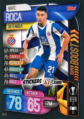 Sticker Marc Roca - UEFA Champions League 2019-2020. Match Attax Extra. Spain/Portugal n. SB20 - Topps